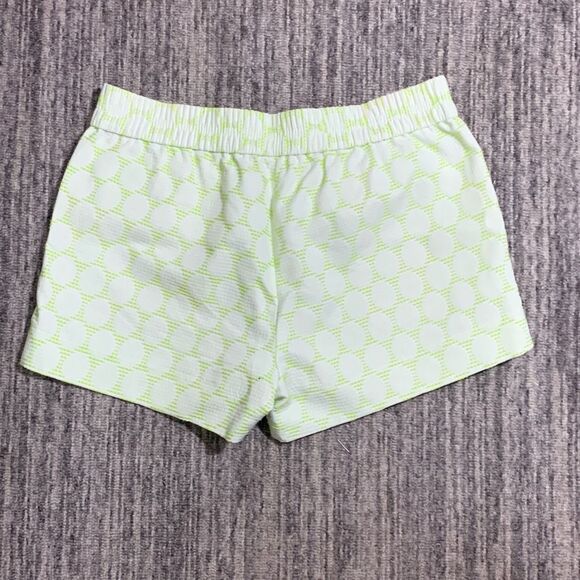J. Crew Women's Size 4 Neon Green White Geo Pattern Textured Pull On 3" Inseam - Picture 7 of 7